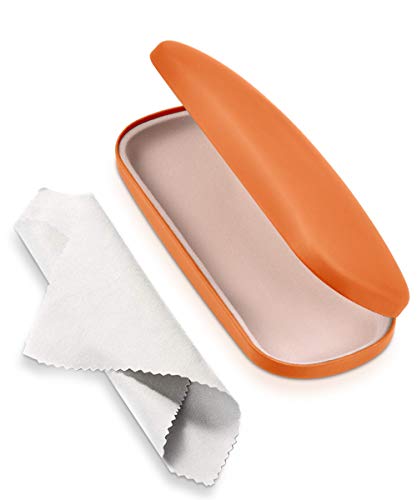 RayLove Unisex Hard Shell Eyeglasses Cases, Protective Case For Glasses - color: Orange