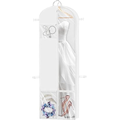 Simple Houseware 70" Long, 8" Depth Wedding Dress Garment Bag with Pockets - size: 70-Inch Long w/ Pocket, Single