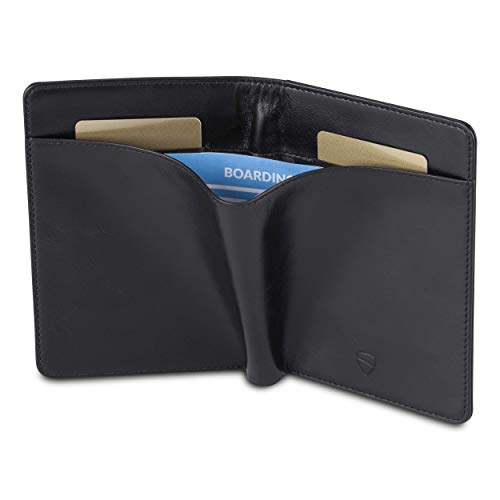 Vaultskin KENSINGTON Passport Holder for Travel, RFID Wallet (Black) - color: Black