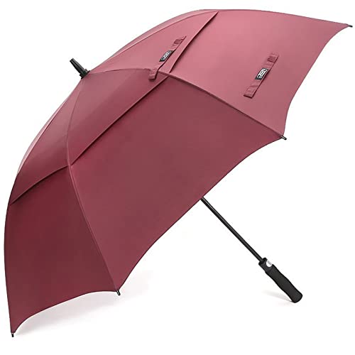 G4Free 47/54/62/68/72 Inch Golf Umbrella Windproof Auto Open Large Umbrella - color: Wine Red, size: 62 inch
