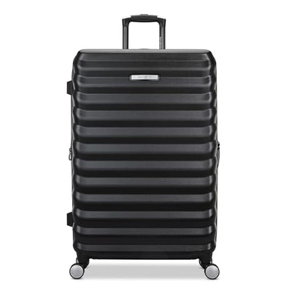 Samsonite Hard-Sided 28-Inch Lightweight Checked Large Expandable Element Suitcase: Durable, 360° Spinner Wheels, Adjustable Telescopic Handle, TSA-Approved Lock - Alpine Black - color: Alpine Black, size: 28-Inch Checked-Large