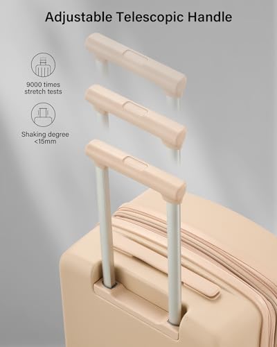 Hanke Carry on Luggage Airline Approved 20" Expandable Hardside Suitcase - color: Cuba Sand, size: 20 Inch EXT