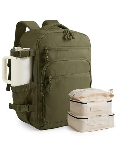 BAGSMART 17.3 inch Laptop Travel Backpack for Women & Men - Olive green - color: Olive Green