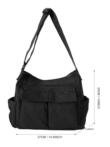 TeeYee Slouchy Crossbody Bag Leisure Hobo Crescent Bag for Women and Men - color: 197black