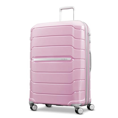 Samsonite Freeform Large Checked Luggage with Dual 360° Spinner Wheels - TSA Lock, Airline-Approved - Lightweight Durable Polypropylene Expandable Hardshell - Pink Rose - color: Pink Rose, size: Checked-Large Spinner