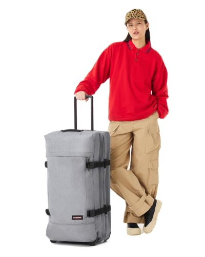 Eastpak Tranverz L – 121L Large Wheeled Luggage with Dual Compartments, TSA Lock, Compression Straps & Smooth-Wheeling System, Sunday Grey - color: Sunday Grey, size: 121 Liter Checked Bag