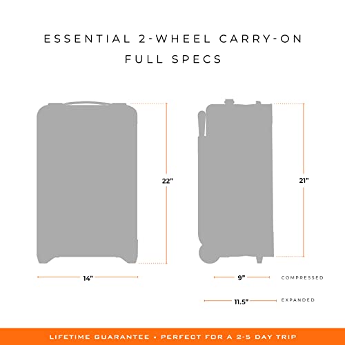 Briggs & Riley Baseline Essential 2-Wheel Softside Carry-On, Navy - color: Navy, size: 22" Carry-On