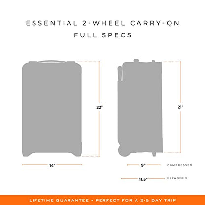 Briggs & Riley Baseline Essential 2-Wheel Softside Carry-On, Navy - color: Navy, size: 22" Carry-On