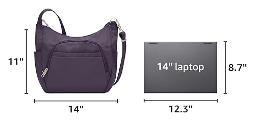 Travelon Anti-theft Classic Crossbody Bucket Bag - color: Purple