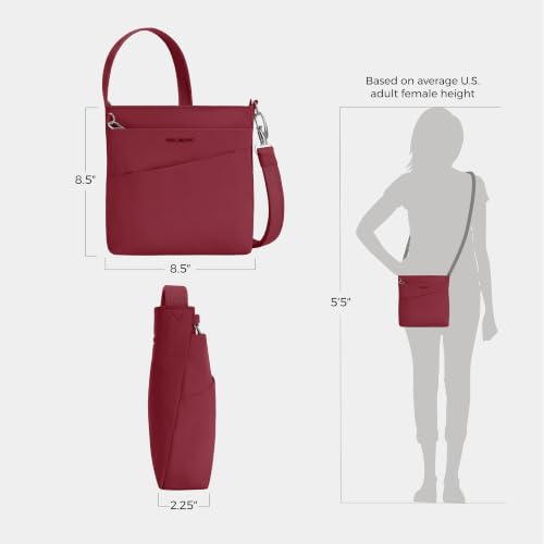 Travelon Anti-Theft Roam Small Crossbody - color: Cranberry