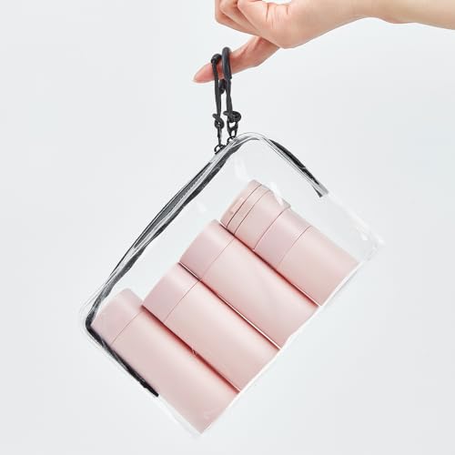 Travel Bottles Set, 5PC TSA Approved Travel Size Toiletry Containers, Leak Proof Refillable Travel Shampoo Lotion Bottles, Travel Accessories (Pink) - color: Pink