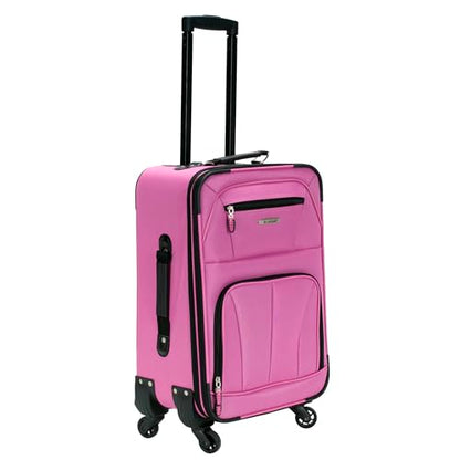 Rockland Pasadena Expandable Spinner Carry-on 19", Pink - color: Pink