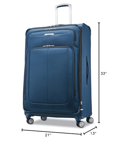 Samsonite Solyte DLX Softside Expandable Luggage with Spinner Wheels, Mediterranean Blue, Checked-Large 29-Inch - color: Mediterranean Blue, size: Checked-Large 29-Inch