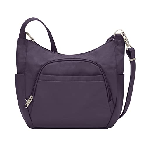 Travelon Anti-theft Classic Crossbody Bucket Bag - color: Purple
