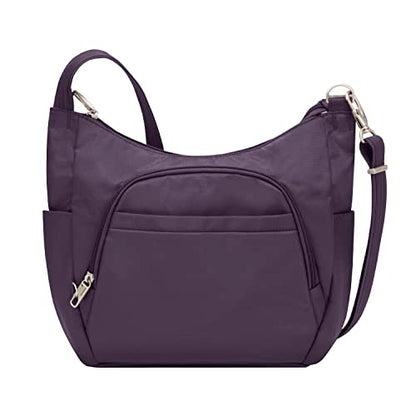 Travelon Anti-theft Classic Crossbody Bucket Bag - color: Purple