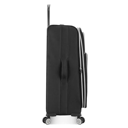 Traveler's Choice Lares Softside Expandable Luggage with Spinner Wheels, Black, Checked 26-Inch - color: Black, size: Checked (26-Inch)