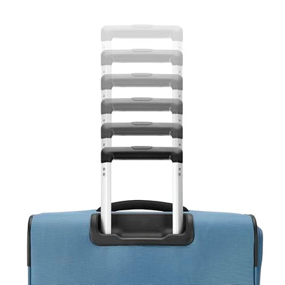 Samsonite 2-PC Soft-Sided 21/25” (Carry-On & Medium Checked), Lightweight Expandable Element Luggage Set: 2 Front Pockets & Side Pocket, Four Spinner Wheels, Adjustable Handle, Durable- Captains Blue - color: Captains Blue, size: 2-Piece Set (21/25)