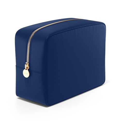 Embla Large Makeup Bag and Waterproof Nylon Travel Toiletry Bag, Large Capacity Cosmetic Zipper Pouch, Navy Blue - color: Navy Blue, size: Large