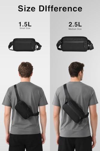 1.5L Sling Bag for Men, Travel Fanny Pack with RFID Blocking - size: 1.5L