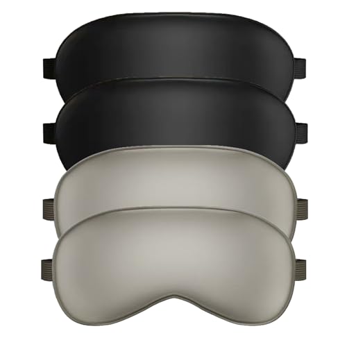 Sleep Mask, Silk Sleep Mask with Adjustable Strap, Super Soft Satin Blackout Sleeping Eye Mask for Men&Women, Comfortable Blindfold Eyeshade for Night Sleep 4 Pack (Black Grey) - color: Black Grey