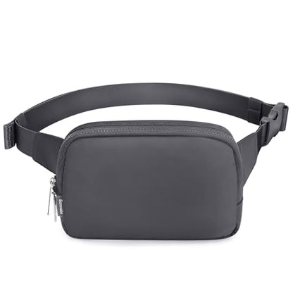 2L Fanny Pack for Women Men, Large Everywhere Belt Bag with Adjustable Strap 55", Crossbody Bag Water-resistant for Travel Sports Runnin Hiking, Fashion Waist Bag Dark Grey - color: Dim Grey