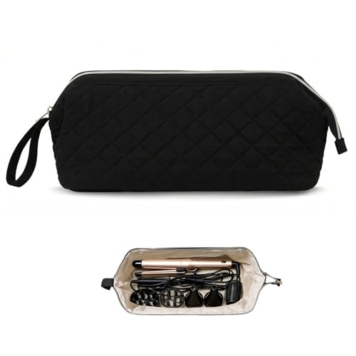 Stratalife Quilted Hair Tools Travel Bag with Polishing Cloth, Black - color: Black