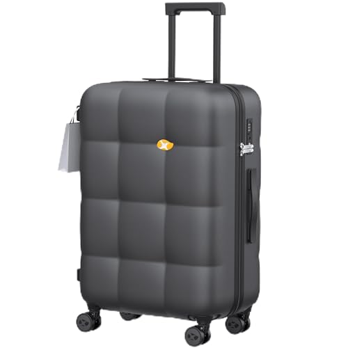 MGB 26" Hardside Suitcases with Wheels,Medium Checked Luggage,Charcoal Grey - color: Charcoal Grey, size: Checked 26 Inch