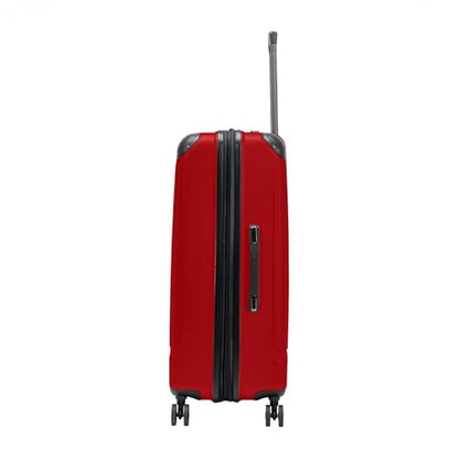 Flying Axis Collection Lightweight Hardside Expandable 8-Wheel Spinner Luggage, Cherry Red, 28-Inch Checked - color: Cherry Red, size: 28-Inch Checked