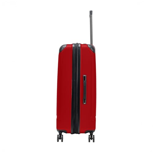 Flying Axis Collection Lightweight Hardside Expandable 8-Wheel Spinner Luggage, Cherry Red, 28-Inch Checked - color: Cherry Red, size: 28-Inch Checked