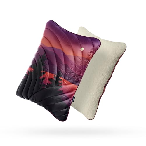 Camping Pillow Compressible Travel Pillow Lightweight Camp Pillow - color: Night, size: Large(Sherpa Lining)