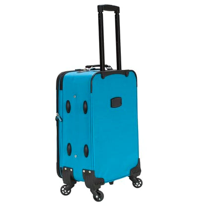 Rockland Pasadena Expandable Spinner Carry-on 19", Turquoise - color: Turquoise