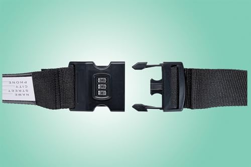 Perfect Life Ideas Luggage Straps, 3 Digit Resettable Combination Lock