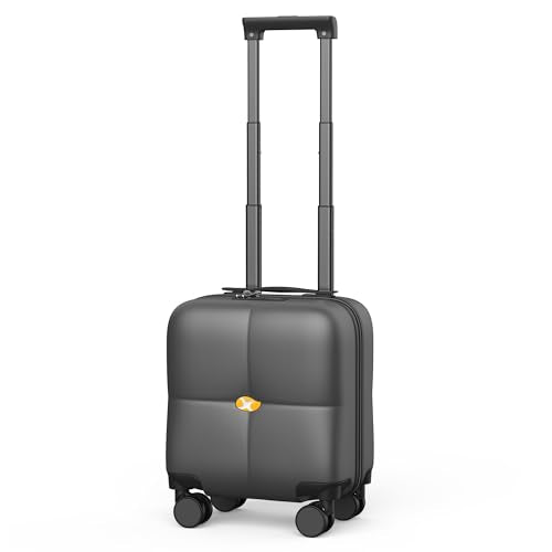 MGB 14 Inch Underseat Carry On Luggage with Wheels, Charcoal Gray - color: Black