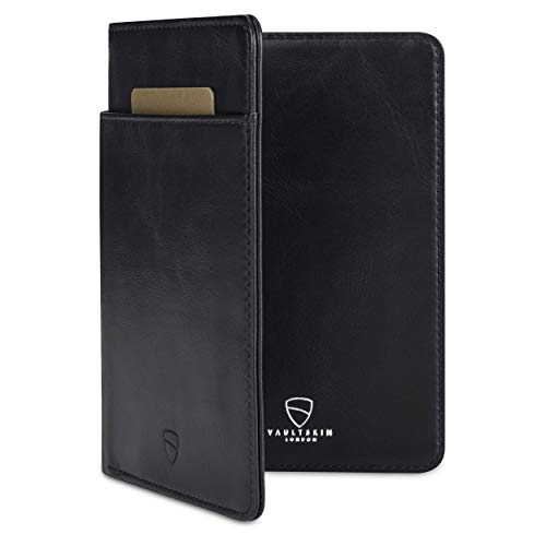 Vaultskin KENSINGTON Passport Holder for Travel, RFID Wallet (Black) - color: Black