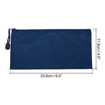 PATIKIL Waterproof Zipper File Bags, 5 Pack A6 Document Holders Pencil Pouch for Office, Dark Blue - color: Navy Blue, size: A6