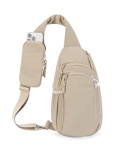 Sling Bag Crossbody Bags for Women with Anti-theft RFID Blocking Pocket - color: Large Khaki, size: Large