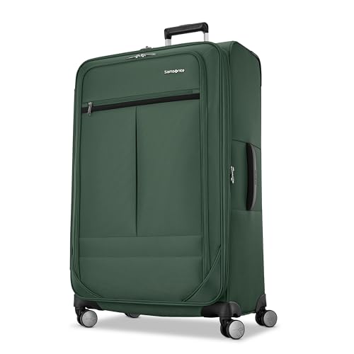 Samsonite 3-PC Soft-Sided 21/25/29” (Carry-On, Medium, Large Checked), Lightweight Expandable Element Luggage Set: 2 Front & Side Pocket, Four Spinner Wheels, Adjustable Handle, Durable- Deep Green - color: Bistro Green, size: 3-Piece Set (21/25/29)