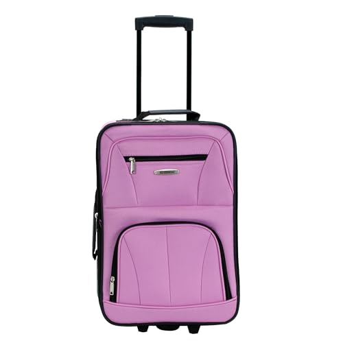 Rockland Fashion Softside 2 Piece Luggage Set, Expandable, (14" Tote/19" Upright), Pink - color: Pink, size: 2 Piece (19"/14" Tote)