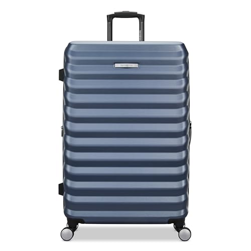 Samsonite Hard-Sided 28-Inch Lightweight Checked Large Expandable Element Suitcase: Durable, 360° Spinner Wheels, Adjustable Telescopic Handle, TSA-Approved Lock - Captains Blue - color: Captains Blue, size: 28-Inch Checked-Large