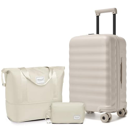 Carry On Luggage Set 3 Piece, Carry-on Suitcase With Wheels - color: DT-Oysters