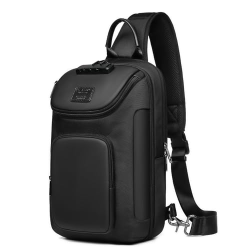 reeyee Sling Bag for Men, Anti-Theft Crossbody Bag for Travel and Hiking - color: Black