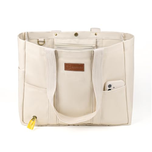 Large Canvas Tote Bag for Women,Casual Spacious Shoulder Bag - color: White