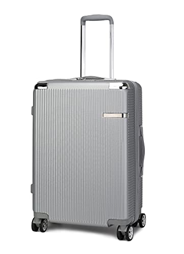 MKF Collection Polycarbonate Large Luggage Travel bags, TSA-approved lock Lightweight Suitcases with wheels - color: Tulum Silver