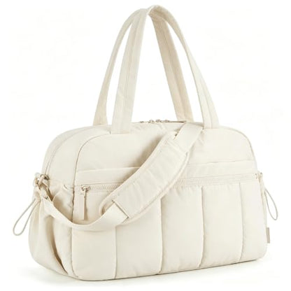 Duffle Bag Gym Bag, Personal Items Bag, Overnight Weekender - color: puffy beige