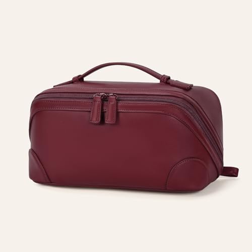 mibasies Toiletry Bag for Women, Travel Makeup Cosmetic Bag, Red, Medium - color: Red, size: Medium