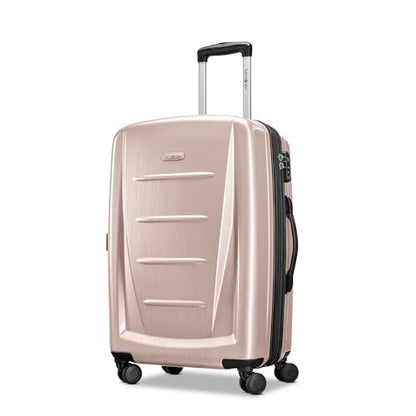 Samsonite Winfield 2 Hardside Expandable Luggage with Spinner Wheels, Artic Pink, Checked-Medium 24-Inch - color: Artic Pink, size: Checked-Medium Spinner