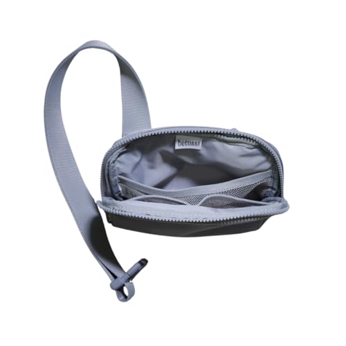 Mini Nylon Belt Bag Fanny Pack Crossbody, Light Grey - color: Light Grey