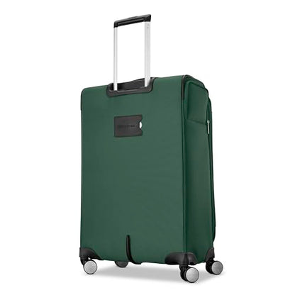 Samsonite Soft-Sided 25-Inch Lightweight Medium Checked Expandable Element Suitcase: Durable, 360° Spinner Wheels, Adjustable Telescopic Handle, 2 Front & 1 Side Pocket- Bistro Green - color: Bistro Green, size: 25-Inch Checked-Medium