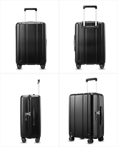LUGGEX Airline Approved Carry On Suitcase, Black, 20" - color: Black, size: Carry-On 20-Inch