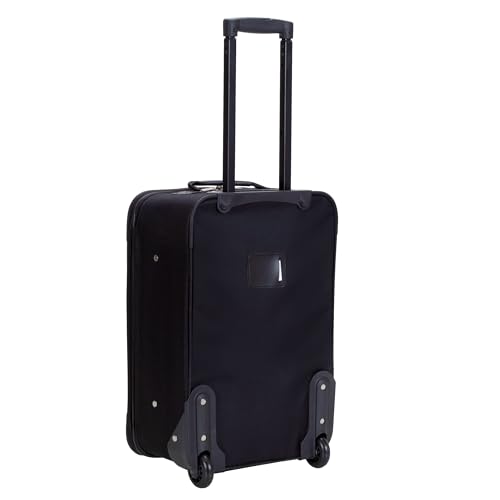Rockland Fashion Softside Upright Luggage Set, Expandable, Black, 2-Piece (14/19) - color: Black, size: 2 Piece (19"/14" Tote)